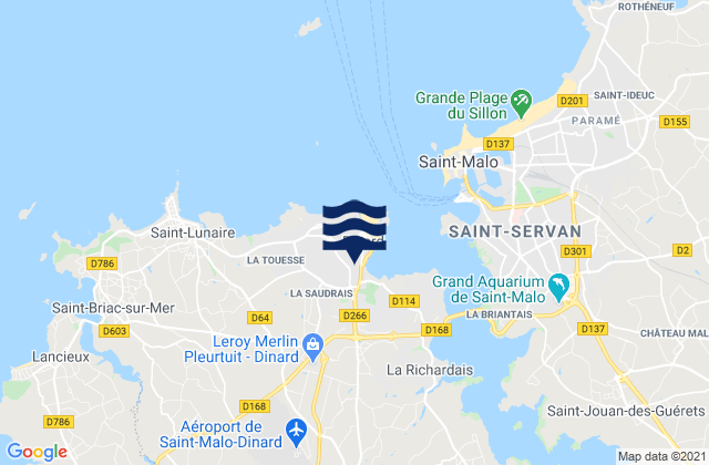 Mapa de mareas Dinard, France
