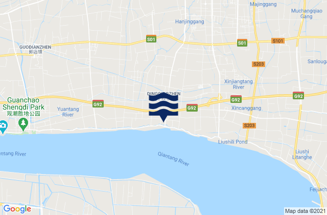Mapa de mareas Dingqiao, China
