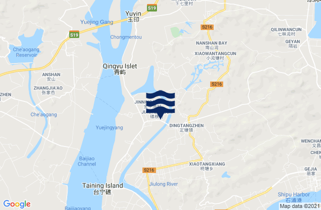 Mapa de mareas Dingtang, China