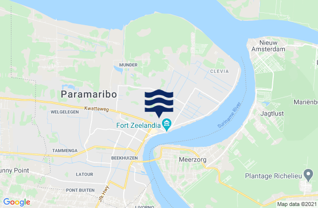 Mapa de mareas Distrikt Paramaribo, Suriname