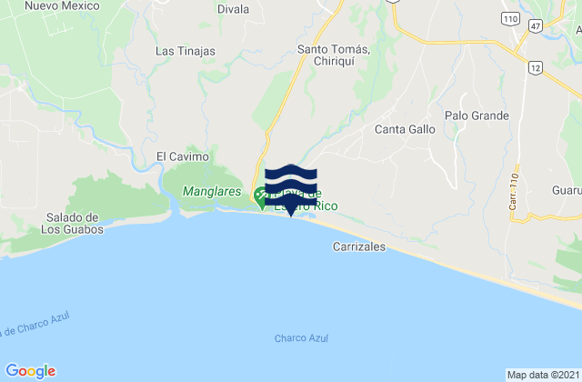 Mapa de mareas Distrito de Alanje, Panama