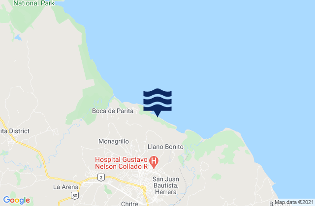 Mapa de mareas Distrito de Chitré, Panama