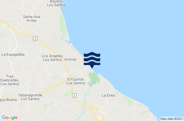 Mapa de mareas Distrito de Guararé, Panama