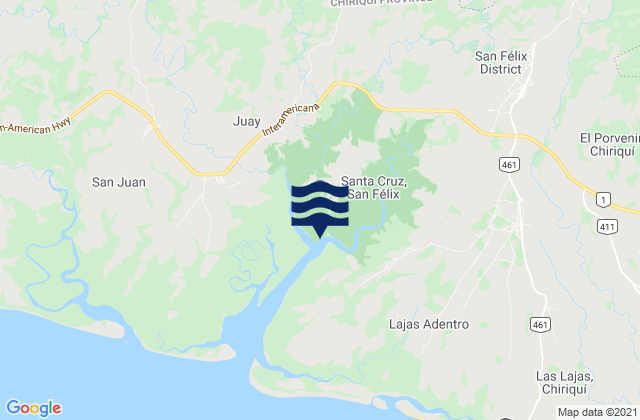 Mapa de mareas Distrito de San Félix, Panama