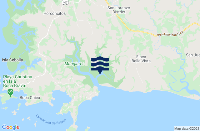 Mapa de mareas Distrito de San Lorenzo, Panama