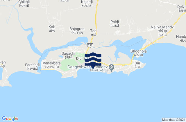 Mapa de mareas Diu, India
