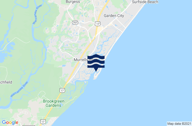 Mapa de mareas Divine's Dock, United States