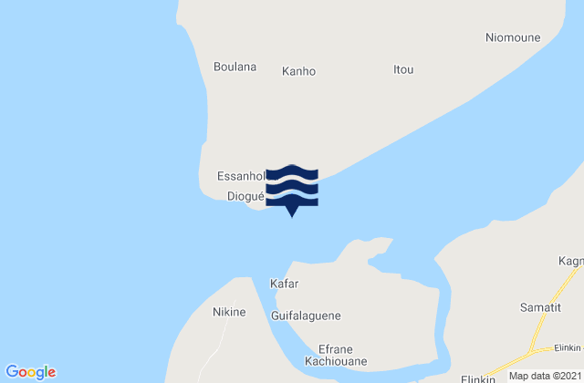 Mapa de mareas Djogue, Senegal