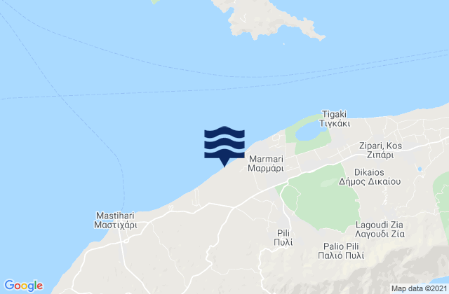 Mapa de mareas Dodecanese, Greece