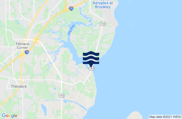 Mapa de mareas Dog River Bridge, United States
