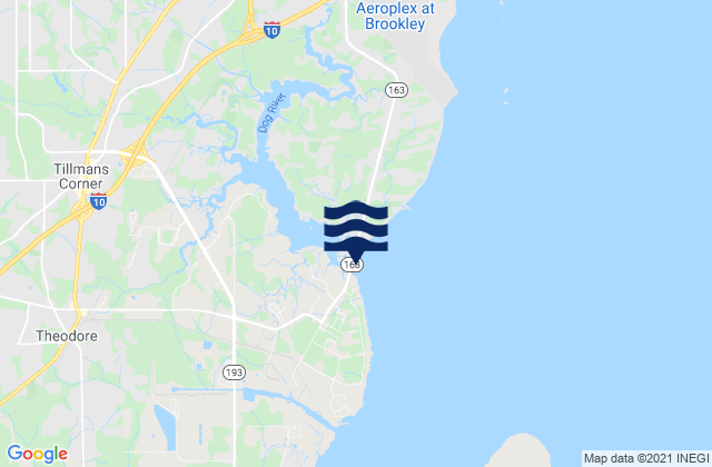 Mapa de mareas Dog River Hwy 163 bridge Mobile Bay, United States