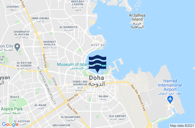 Mapa de mareas Doha, Qatar