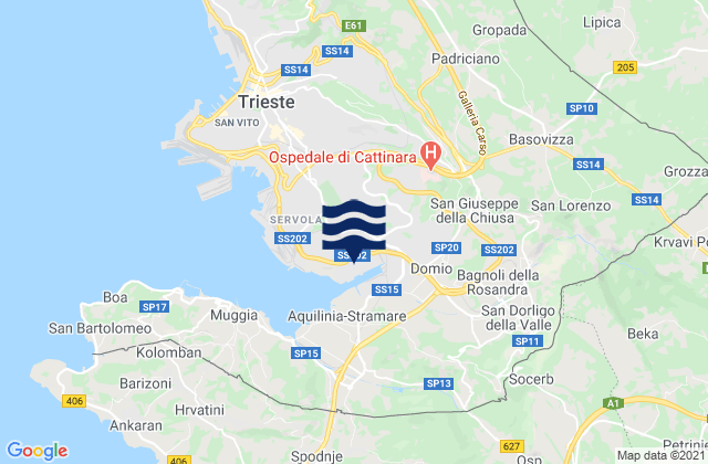 Mapa de mareas Dolina, Italy