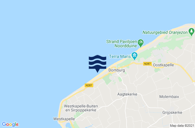 Mapa de mareas Domburg, Netherlands