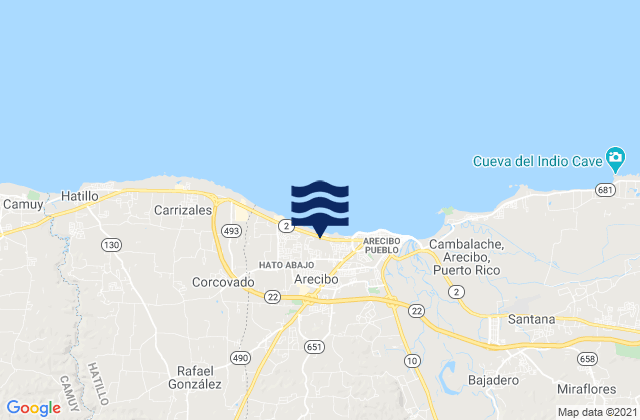 Mapa de mareas Dominguito Barrio, Puerto Rico