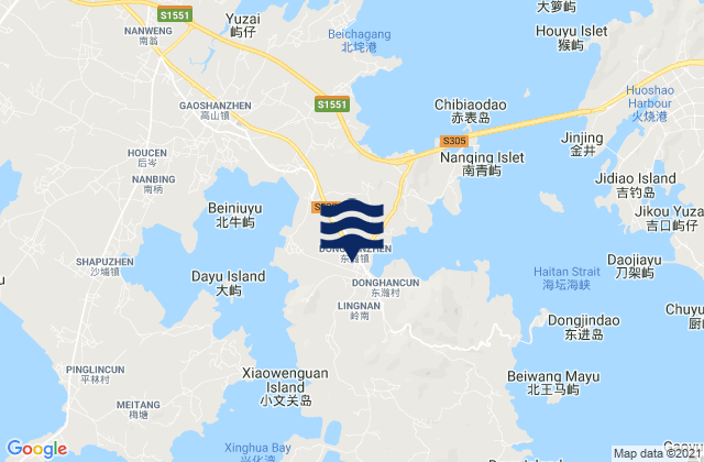 Mapa de mareas Donghan, China