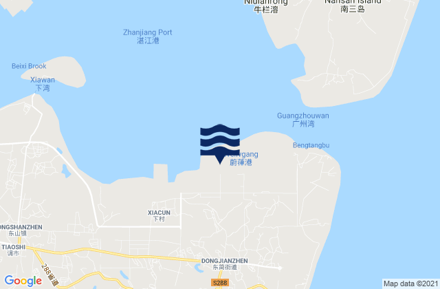 Mapa de mareas Dongjian, China