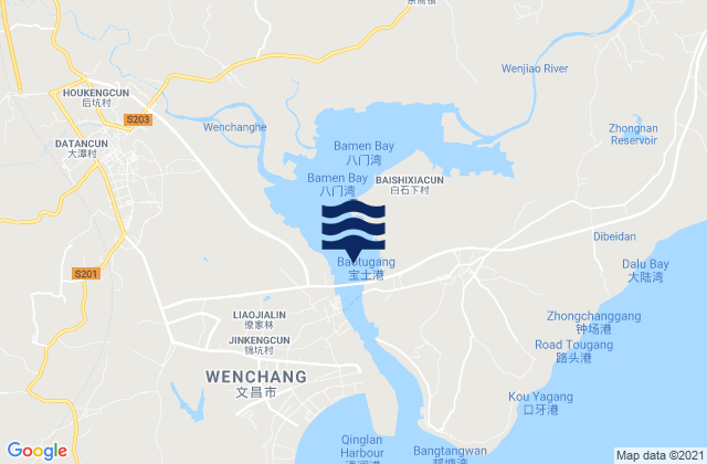 Mapa de mareas Dongjiao, China