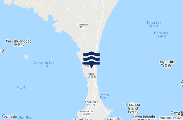 Mapa de mareas Donglin, China