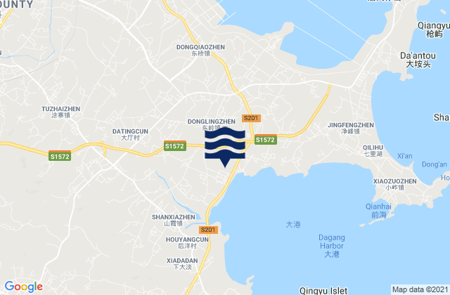 Mapa de mareas Dongling, China