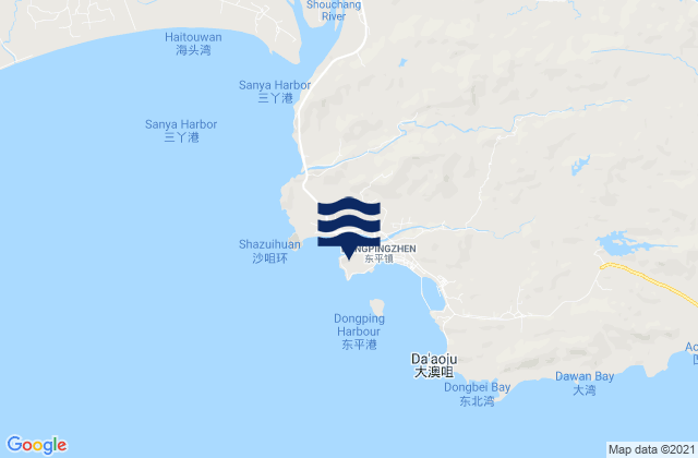 Mapa de mareas Dongping, China