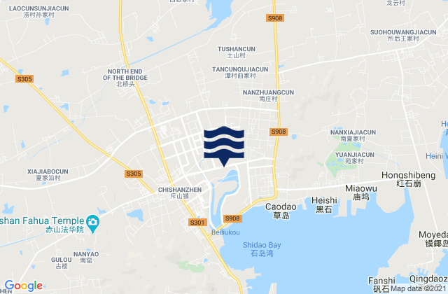 Mapa de mareas Dongshan, China