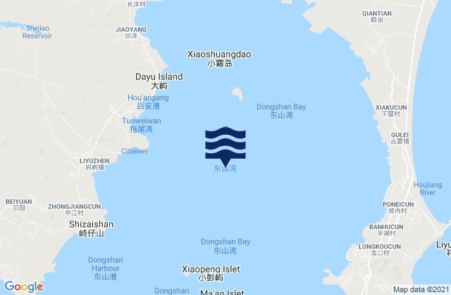Mapa de mareas Dongshan Wan, China