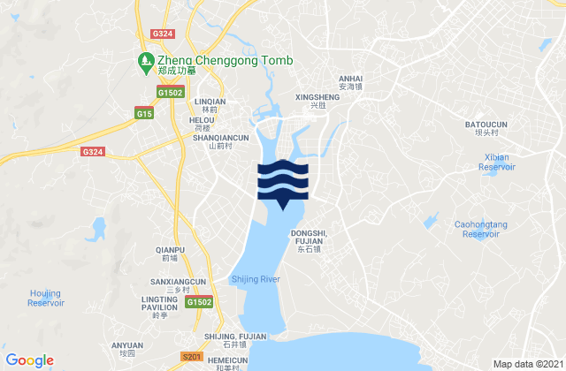Mapa de mareas Dongshi, China