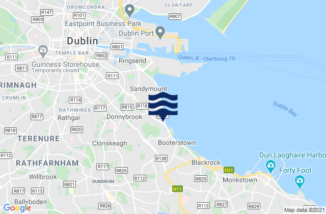 Mapa de mareas Donnybrook, Ireland
