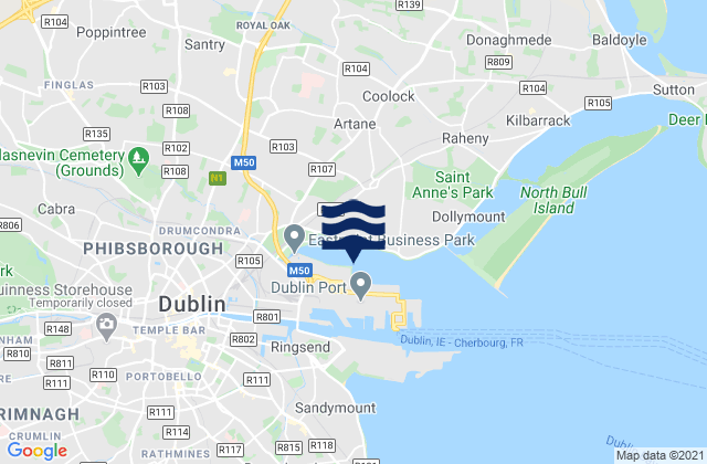 Mapa de mareas Donnycarney, Ireland