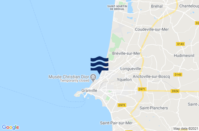 Mapa de mareas Donville-les-Bains, France