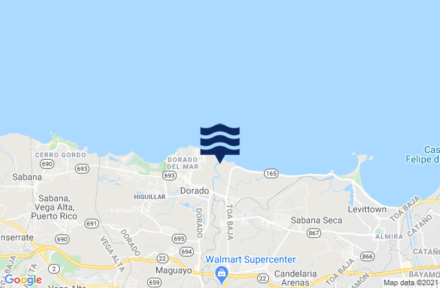 Mapa de mareas Dorado Barrio-Pueblo, Puerto Rico