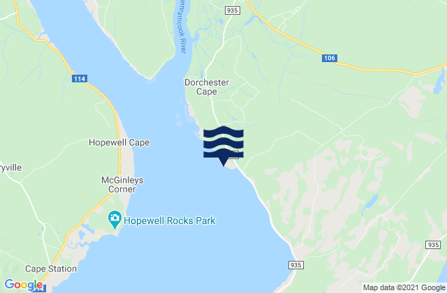 Mapa de mareas Dorchester Cape, Canada
