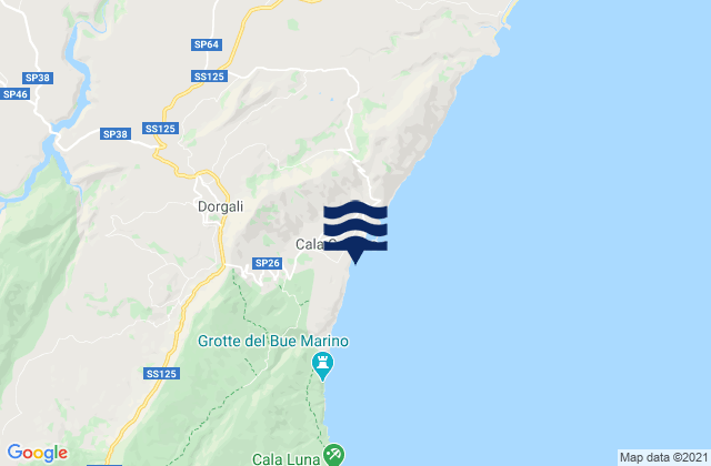 Mapa de mareas Dorgali, Italy