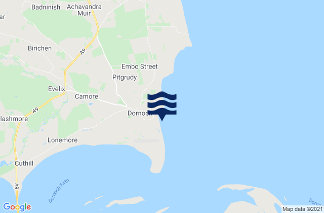 Mapa de mareas Dornoch Beach, United Kingdom