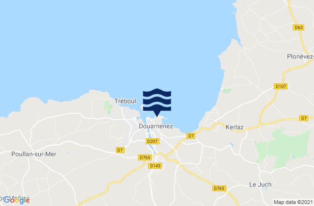 Mapa de mareas Douarnenez, France