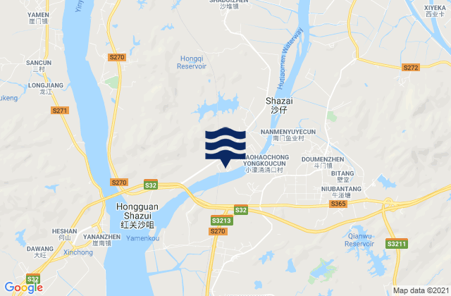Mapa de mareas Doumen, China