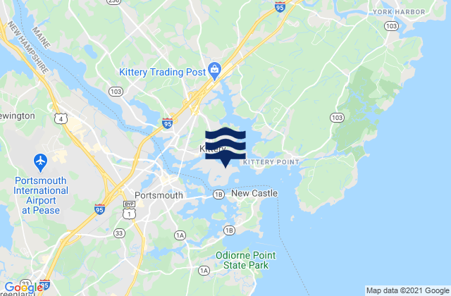 Mapa de mareas Dover (Cocheco River), United States