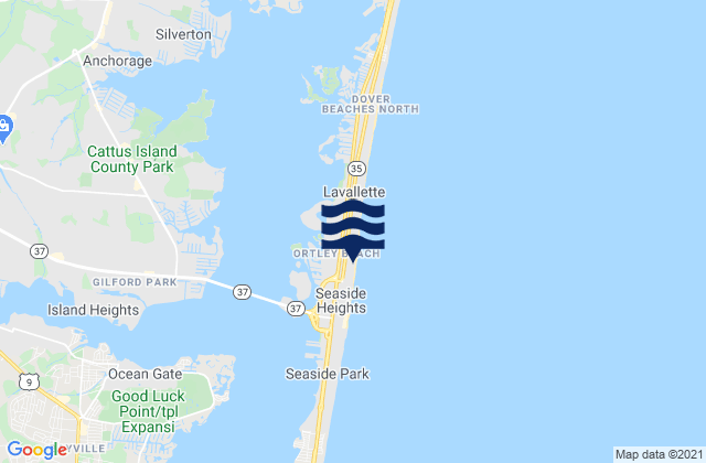 Mapa de mareas Dover Beaches South, United States