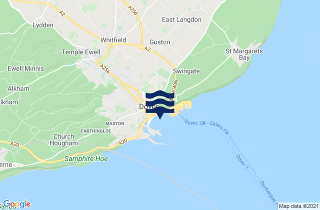 Mapa de mareas Dover Harbour Beach, France