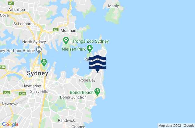 Mapa de mareas Dover Heights, Australia