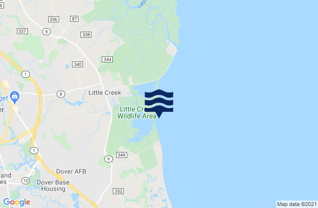 Mapa de mareas Dover, United States