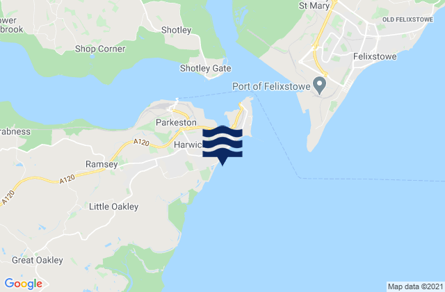 Mapa de mareas Dovercourt Bay Beach, United Kingdom