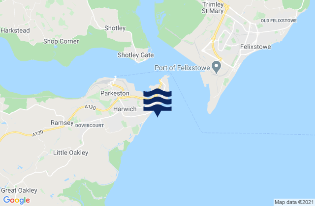 Mapa de mareas Dovercourt Bay, United Kingdom