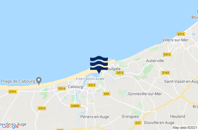Mapa de mareas Dozulé, France