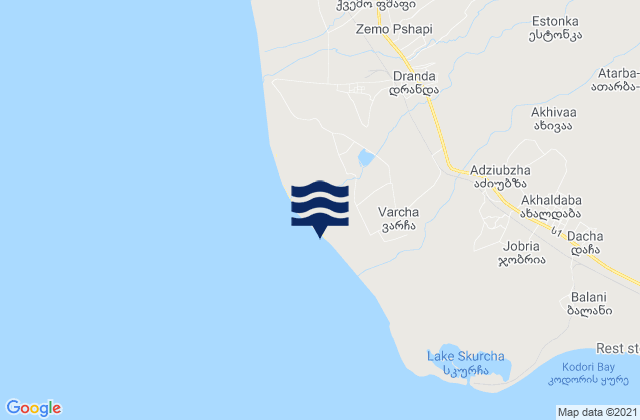 Mapa de mareas Dranda, Georgia