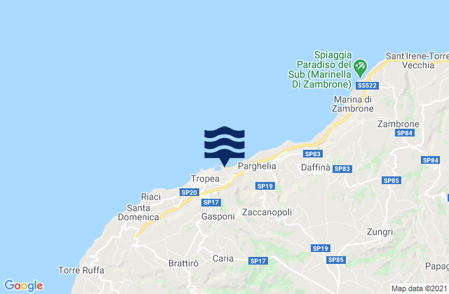 Mapa de mareas Drapia, Italy