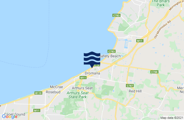 Mapa de mareas Dromana, Australia