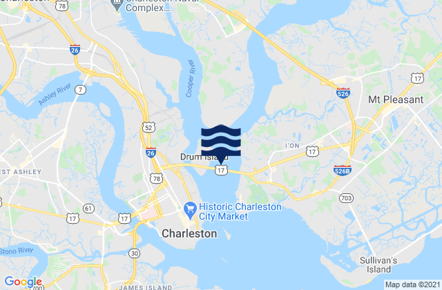Mapa de mareas Drum Island east of (bridge), United States