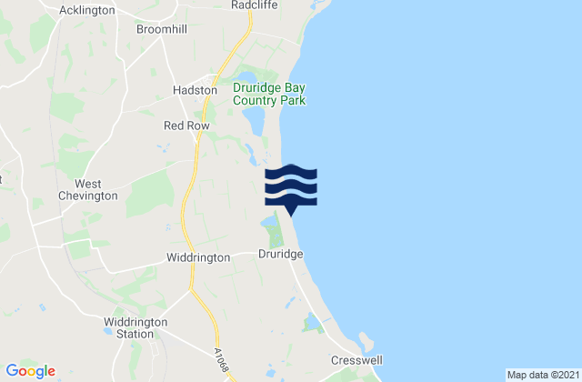 Mapa de mareas Druridge Bay Beach, United Kingdom